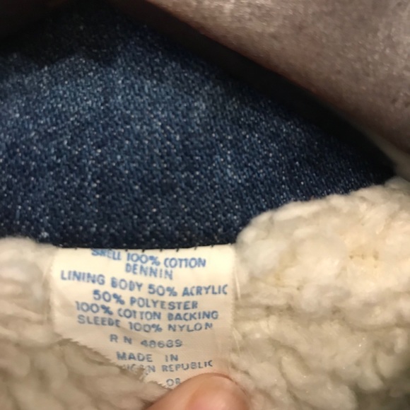 Vintage denim and faux shearling jacket, small - Picture 5 of 7